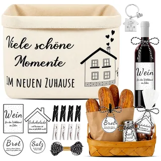Geschenk zum Einzug Haus - Einweihungsgeschenk Wohnung mit Brotkorb Set