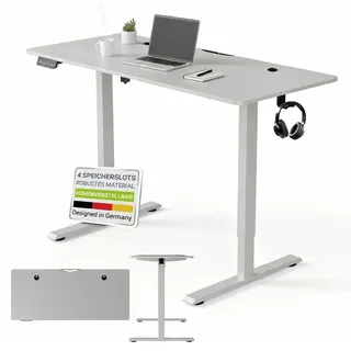 Juskys Schreibtisch 140x60cm Weiß