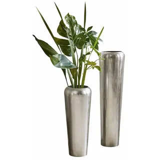 Mirabeau Tischvase Bodenvase 2er Set Carolan silber silberfarben