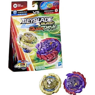 Beyblade Hasbro Burst QuadDrive Berserk Balderov B7 und Cyclone Belfyre B7 Kreisel Doppelpack – 2 Kampfspiel-Top-Spielzeug für Kinder ab 8 Jahren