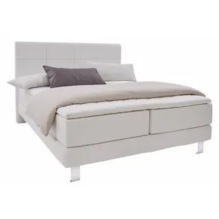 Bruno Banani Boxspringbett Polsterbett 160x200cm weiß Kunstleder - Weiß