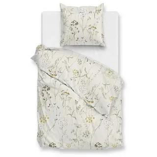Zo Home Leontine Wiesenblumen Flanell Beige 155 x 220 cm + 80 x 80 cm