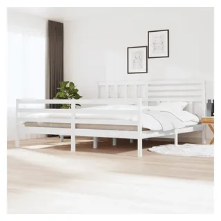 vidaXL Massivholzbett 200 x 200 cm Weiß