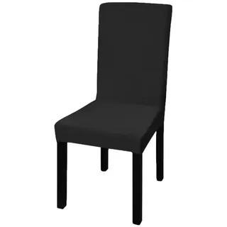 furnicato Stuhlhusse Schwarze Stuhlhussen aus Polyester-Elasthan für Stühle bis 55 cm schwarz