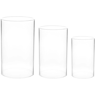 FOMIYES 3st Kerzenschirm Teelichtglas Kerzenglaskuppel Aus Glas Zylindervasen Kerzenhalter Aus Glas Mit Offenem Ende Wohnkultur Leuchte Zubehör Sukkulenten Glas Mit Hohem Borosilikatgehalt