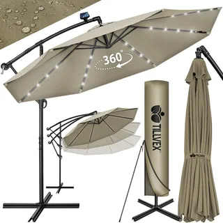 tillvex Ampelschirm Ø 350 cm Braun