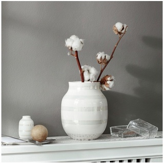 Kähler Tischvase Vase Omaggio M perlmutt-weiß, Vasenöffnung ca. 11 cm Durchmesser weiß