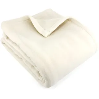 Fleecedecke, 240 x 300 cm Teddy, weiß natur – 100% Polyester 350 g/m2, Vertrag schwer entflammbar