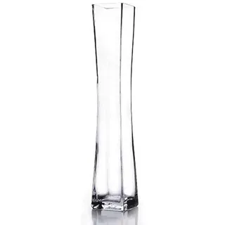 Famanu Rechteckige Hohe Glasvase - 43 cm - Transparent