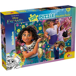 Lisciani - DISNEY ENCANTO Puzzle - 108 Teile - Für Kinder ab 6 Jahren - 35x50cm - Puzzle mit doppelseitiger Malfläche mit Mirabel und der Familie Madrigal - Entwickelt Reflexion und Geschicklichkeit
