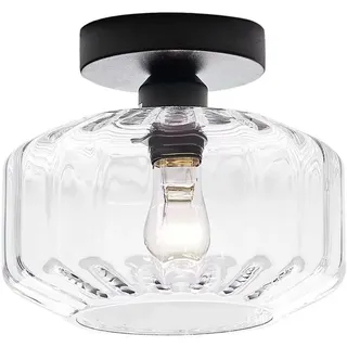 Halbeinbau-deckenleuchte, Einflammiger Kronleuchter Aus Glas, Gestreifte Deckenleuchte, E27-fassung, Leuchtmittel Nicht Enthalten, 21 Cm, Europäische Norm
