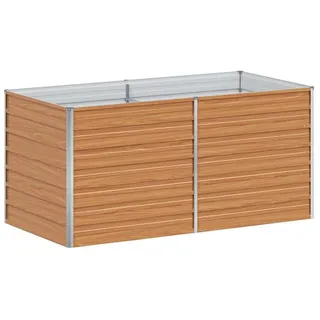 vidaXL Garten-Hochbeet verzinkter Stahl rechteckig 160 x 80 x 77 cm Hellbraun 