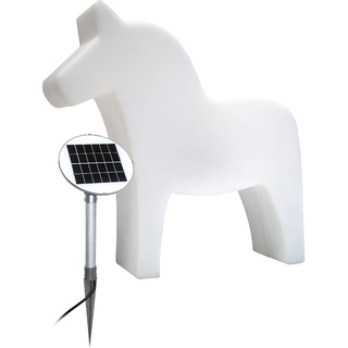 8 seasons design Shining Horse Solar Dekolampe Pferd, Höhe: 43cm, Weiß, inkl. LED in warmweiß, Solarpanel, Gartenleuchte, Solarleuchte, Outdoor