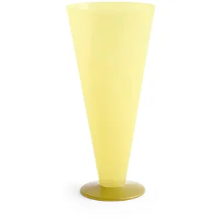 HAY - Conical Vase L, Ø 12 x H 26 cm, yellow and lime green