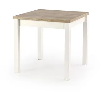 Ausziehtisch Gracjan 80x80 cm auf 160 cm Höhe 76 cm 4 Personen Eiche Sonoma/Weiß - Bronze/Weiß