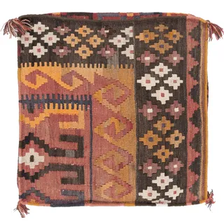 Nain Trading Orientteppich Kelim Afghan Kissenbezug 60x60 Handgewebter Orientteppich Quadratisch, quadratisch, Höhe: 5 mm rot