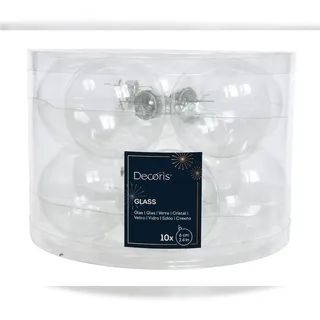 Decoris Kaemingk Weihnachtskugeln Glas Glanz D.6cm transparent/klar 10 Stück
