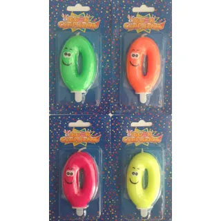L'Arcobaleno di Nacar Giovana – Kerze Happy Birthday Nr. 0 verschiedene Farben 1 Stück, COB177