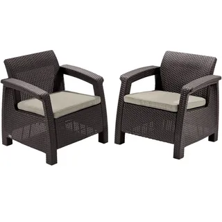 Gartenmöbel-Set Corfu II DUO – 75 x 70 x 79 cm – braun/beige