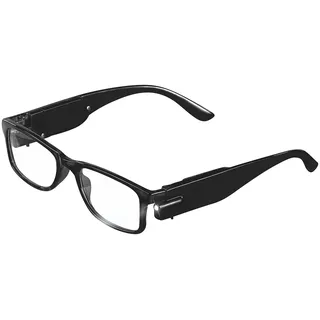 PEARL Lesebrille 3 5 Dioptrien: Modische Lesehilfe mit integriertem LED-Leselicht, +3,5 dpt (Lesebrille 3 5 Dioptrien Herren, Brille 3 5, Leselampe Bett)