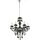 GLOBO Kronleuchter Metall Hängelampe Schlafzimmer Chrom Lüster Pendellampe 5 Flammig Chrom Acryldekor schwarz 6x E14 DxH 67x166cm