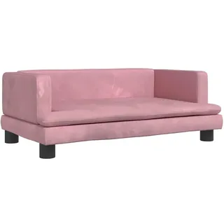 vidaXL Kindersofa, Couch für Kinder, Kindercouch mit runden Kanten, Kindersessel Minisofa Polstersofa Kindermöbel Sofa Kinderzimmer, Rosa Samt