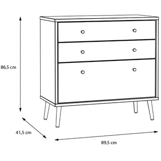 FORTE Sideboard Harllson Holzoptik Weiß / Grau