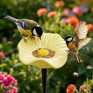 Handgemachte BienenblüTen Keramik, 4er-Set Wetterfeste Keramik-TräNken Als BienenträNke & InsektenträNke FüR DraußEn, KeramikblüTen Wasserschale Garten Deko FüR Bienen, Balkon & Beet (1PCS-C)