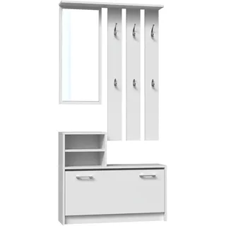 kommodly Garderobenset, Weiß, Holzwerkstoff, 85x180x24 cm, Garderobe, Garderoben-Sets & Serien, Garderoben-Sets