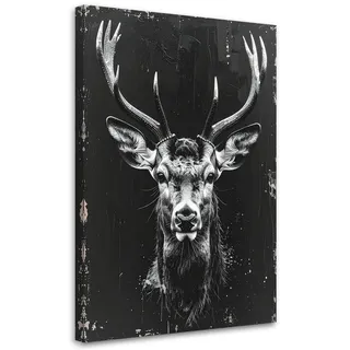 Feeby Leinwandbild, Schwarz, Textil, Tiere, Rechteckig, 60x90 cm, Bilder und Zubehör, Wandbilder, Leinwandbilder