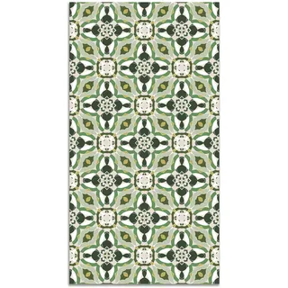 Panorama Vinylteppich - Modell Orientalische Kaleidoscope Grün Fliesen - 300x200 cm - Verschiedene Größen - Deko Küche, Läufer und Outdoor