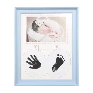 Bilderrahmen Baby Fotorahmen Collagenbilderrahmen Handabdruck Kunststoffrahmen Fußabdruck Portraitrahmen Tischdekoration Plastik Dekorahmen Tischrahmen für Babyzimmer Kinderzimmer Geschenk