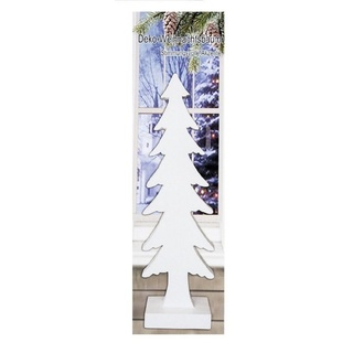 BURI Künstlicher Weihnachtsbaum Deko Weihnachtsbaum aus Polyresin 51cm weiß
