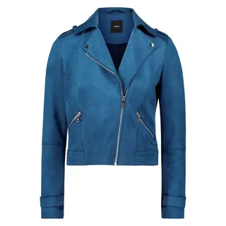 Zero Damen Bikerjacke in Veloursleder-Optik Ensign Blue,42 - 42