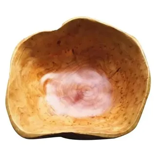 Holz Obstschale Dekorativ Handgefertigt Unregelmäßig 20-24 cm - Naturbelassen