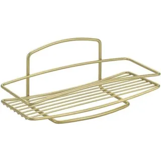 Famanu Wandregal Rechteckig - Metallregal für Badezimmer - Drei Ebenen - 26x11x11 cm - Messing
