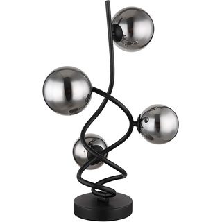 Tischleuchte Beistelllampe Nachttischlampe LED Glas Rauchfarbe D 15 cm Schwarz