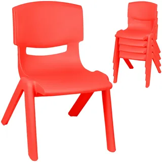 alles-meine.de GmbH 2 Stück - Kinderstühle/Stühle - Farbwahl - rot - Plastik - bis 100 kg belastbar/kippsicher - für INNEN & AUßEN - 0-99 Jahre - stapelbar - Garten - Kinde..