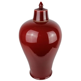 Signature Home Collection Dekovase Deckelvase Porzellan rot 49 cm mit Deckel (Stück, 1 Vase), aus glänzendem Porzellan rot