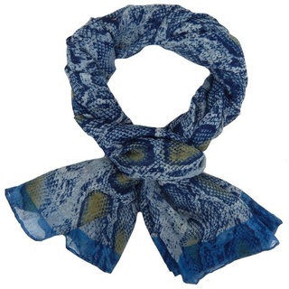 Ella Jonte Modeschal, leichter Schal blau animalprint mit Schlangenmuster Viskose blau