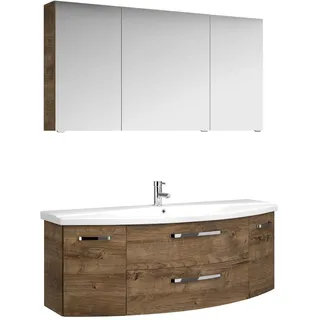 Pelipal Serie 4010 Möbelkombination 140 cm mit Spiegelschrank, Keramikwaschtisch und Waschtischunterschrank, Badmöbel, 4010.691418-Set1,
