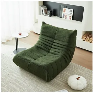 REDOM Sitzsack Einzelsofa, Wohnzimmer Sofa, Loungesessel, Interne rahmenlose Struktur (Teddyfleece+Schaumstoff mit hoher Dichte, 36.00x40.00x28.30"(LxWxH), Produkt als komprimierte Verpackung) grün