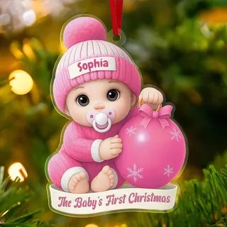 Weihnachtskugel Personalisiert, Mein Erstes Weihnachten Baby, Weihnachtskugeln mit Namen und Datum, christbaumkugel personalisiert, Babys erste Bilder, Erstes Weihnachten Baby