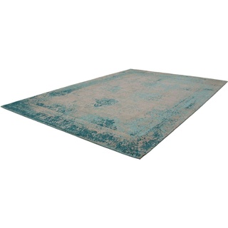 Teppich CALO-DELUXE "Hector 285" Teppiche Gr. B/L: 80 cm x 150 cm, 10 mm, 1 St., blau (türkis) Wohnzimmerteppiche Teppiche Vintage Design, Wohnzimmer