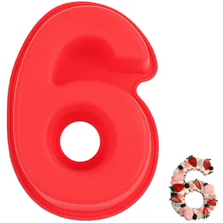 YXHZVON Kuchenform Zahlen Silikon Backform Zahl 6, Groß 3D Number Cake Zahlenbackform, Antihaftige DIY Motivbackformen für Kindergeburtstag, Hochzeit Jubiläum, Geburtstagstorte