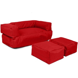 Sessel 2 Pl + Sitzsack Kinder rot, 100x40x50