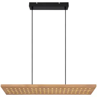 Hängeleuchte dimmbar Holz Holzleuchte hängend Esszimmerleuchte Küche, Metall, braun, LED 40W 2000Lm warmweiß, H 120 cm