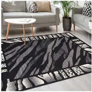 Mazovia Designteppich Modern Teppich Kurzflor Wohnzimmerteppich Robust und pflegeleicht GRAU, 300 x 400 cm, Fußbodenheizung,Allergiker geeignet,Farbecht,Pflegeleicht,Geometrisch grau|schwarz 300 x 400 cm