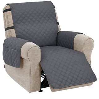 MCombo Sofabezug M MCombo Sesselschoner für Relaxsessel C1833, Wasserdicht & Anti-Rutsch, mit Armlehne & Taschen, 222×207 grau