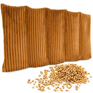 Amilian Kirschkernkissen 55x20 cm Körnerkissen 100% Kirschkerne - Nacken Schulter Mikrowelle, Wärme- und Kältekissen, für Nacken, Schulter, Rücken und Bauch orange